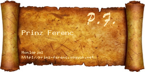 Prinz Ferenc névjegykártya